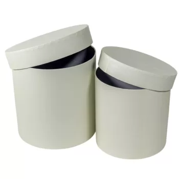 Papír doboz magas kerek bright white D17-15cm 2db-os