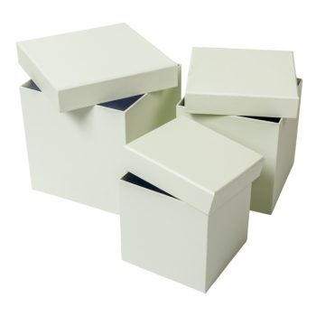 Papír doboz kocka fehér D16-14-12cm 3db-os