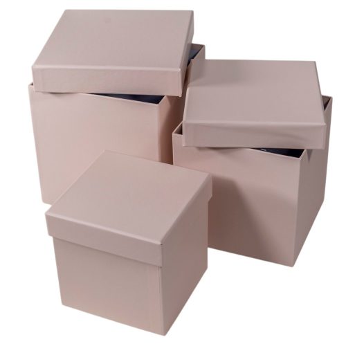 Papír doboz mistyc pink 16-14-12cm 3db-os