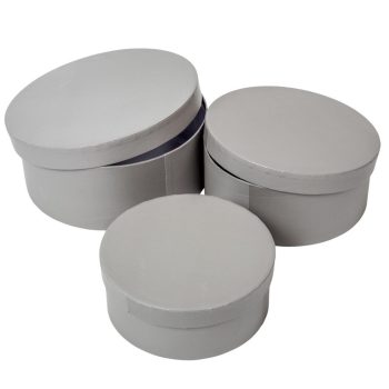 Papír doboz kerek gránit szürke D20-17-15cm 3db-os 