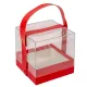 Ajándék doboz plexi piros 14x15cm