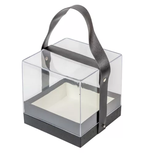 Ajándék doboz plexi fekete14x14cm