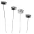 Mécsestartó pálcán lépcsős 4x15-27cm ezüst 4db-os