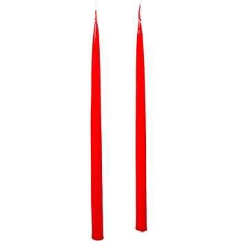 Lakkozott ceruza gyertya piros 230x10mm 8db/csom (db ár)