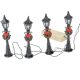Kandelláber koszorúval LED-es elemes (elem nélkül) M12cm 4db-os 