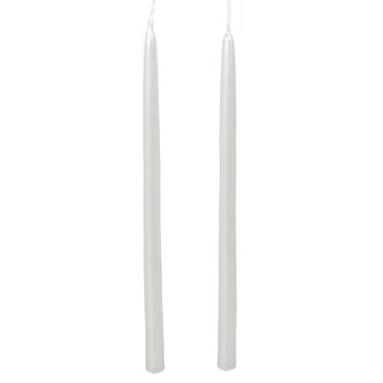 Metál ceruza gyertya fehér 230x10mm 8db/csom (db ár)