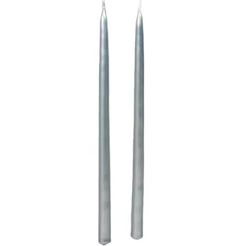 Metál ceruza gyertya  ezüst  230x10mm 8db/csom (db ár)