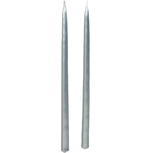 Metál ceruza gyertya  ezüst  230x10mm 8db/csom (db ár)