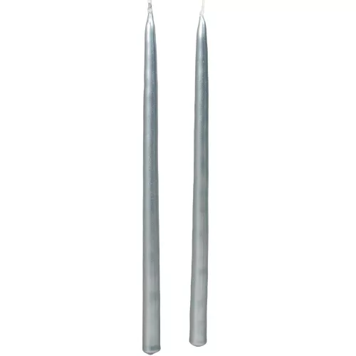 Metál ceruza gyertya  ezüst  230x10mm 8db/csom (db ár)