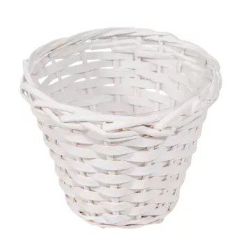 Háncs kosár bélelt fehér D18cm M15cm