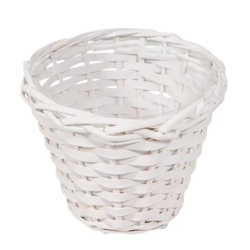 Háncs kosár bélelt fehér D18cm M15cm