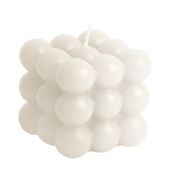 Gyertya kocka 3D bogyós illatos fehér M5,5x6cm