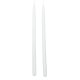 Lakkozott szálas gyertya 400x22mm fehér 8db/csom (db ár)