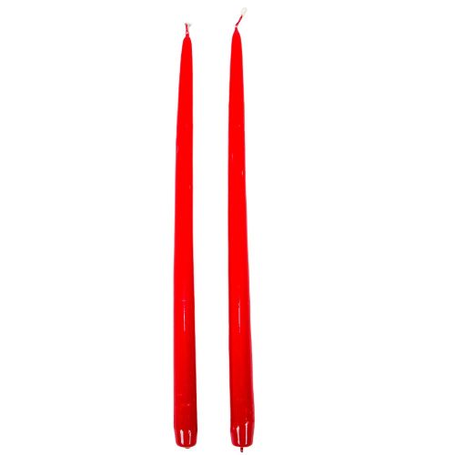 Lakkozott szálas gyertya 400x22mm piros 8db/csom (db ár)