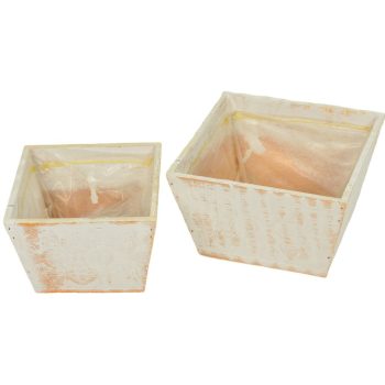   Fa ültető szett fehér mosott bélelt M10x16cm M9x13cm 2db-os