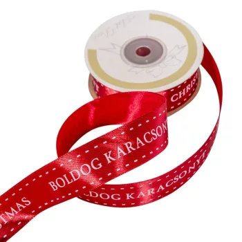 Szatén szalag boldog karácsonyt 25mmx25m
