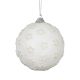 Csillag mintás gömb gyönggyel téli fehér 8cm