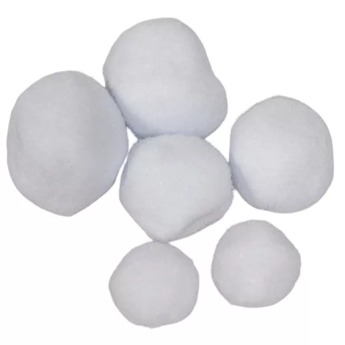 Hógolyó textil fehér 4-6-8cm 6db-os