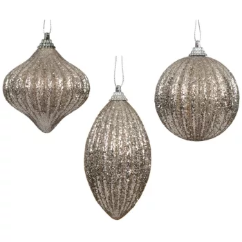 Glitteres habgömb füstös pezsgő 8cm