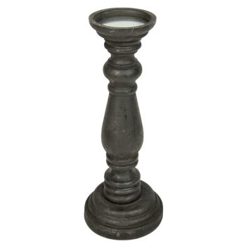 Gyertya tartó fa fekete D14cm M35cm