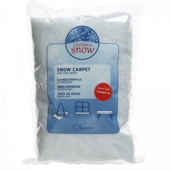 Műhó szőnyeg ezüst glitteres 80x120cm