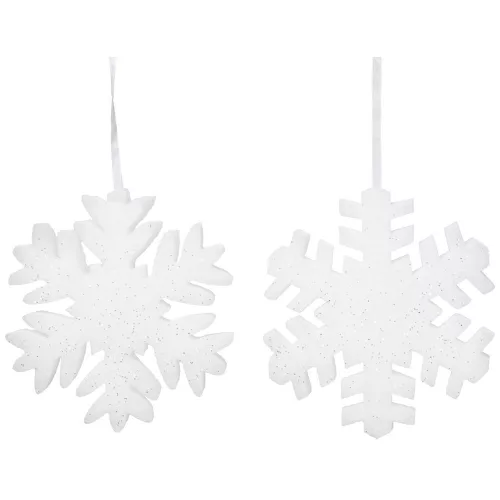 Hópihe  hab akasztós glitteres fehér 13cm 2db-os