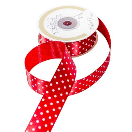 Szatén szalag pöttyös bordó 25mmx25m