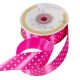Szatén szalag pöttyös ciklámen 25mmx25m
