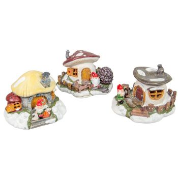 Gombaházikó figurával poly LED-es 13cm