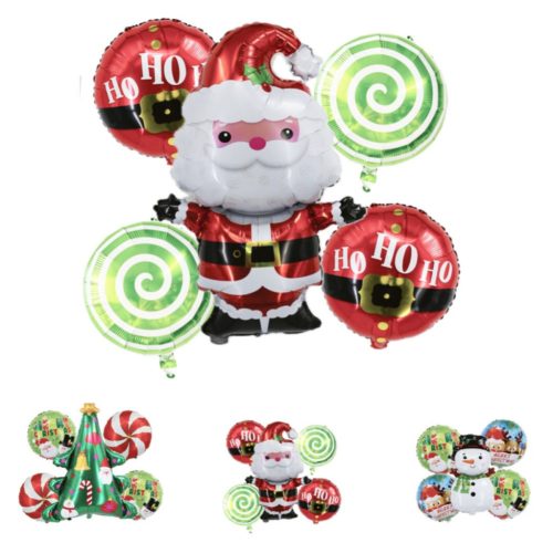 Karácsonyi lufi figura mix 35-80cm 5db-os