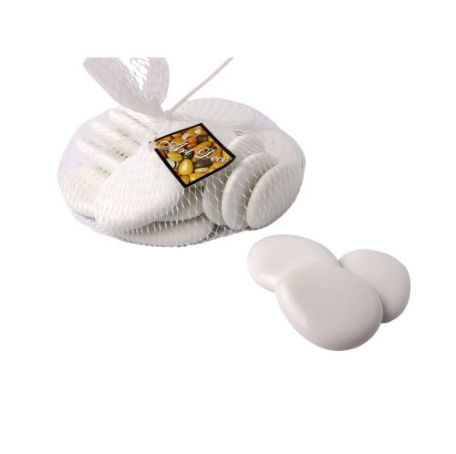 Dekor üvegkavics lapos fehér 40 mm 500 g