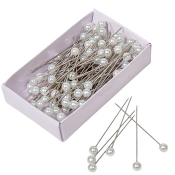 Dekor dísztű fehér gyönggyel  5,5mmx5cm 144db-os csomag