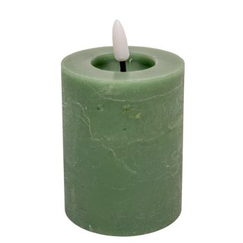   Gyertya LED-es időzítős elemes (elem nélkül) zöld D7cm M11cm
