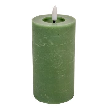   Gyertya LED-es időzítős elemes (elem nélkül) zöld D7cm M15cm