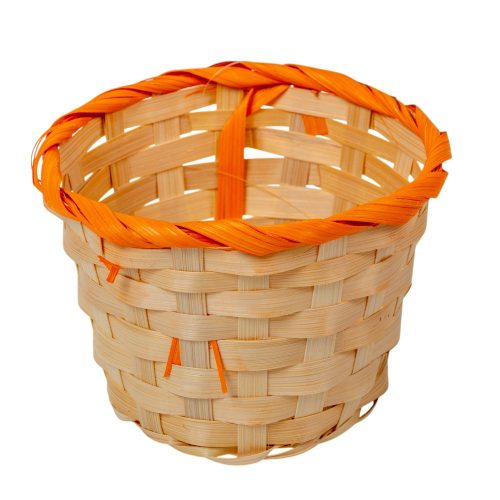 Bambusz kaspó kerek natúr-narancs D13cm M10cm