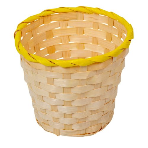 Bambusz kaspó kerek natúr-sárga D15cm M13cm