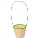 Bambusz kaspó füllel kerek natúr-zöld D15cm M41cm