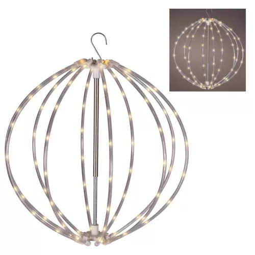 Stilizált gömb 90 LED-es programos elemes (elem nélkül) meleg 30cm