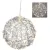 Stilizált gömb 60 LED-es flash elemes (elem nélkül) ezüst-meleg 15cm-klón-klón