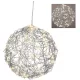 Stilizált gömb 60 LED-es flash elemes (elem nélkül) ezüst-meleg 15cm-klón-klón