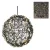 Stilizált gömb 60 LED-es flash elemes (elem nélkül) fekete- klaszikus meleg 15cm-klón