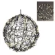Stilizált gömb 60 LED-es flash elemes (elem nélkül) fekete- meleg 15cm