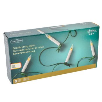 Gyertya fényfüzér 15 LED-es adapteres 5,6m