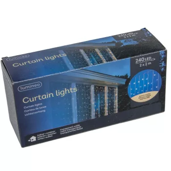 Fényfüggöny 240 LED-es transparens adapteres meleg 2x2m