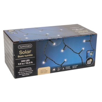 Szolár fényfüzér 100 LED-es meleg