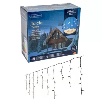   Jégcsap 259 LED-es időzítős programos adapteres 1100x50cm meleg