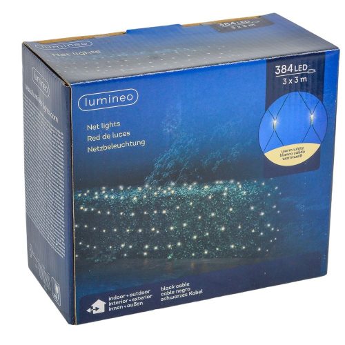 Háló 384 LED-es 3x3m adapteres meleg