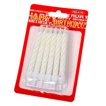 Szülinapi gyertya talppal 9cm 12db-os