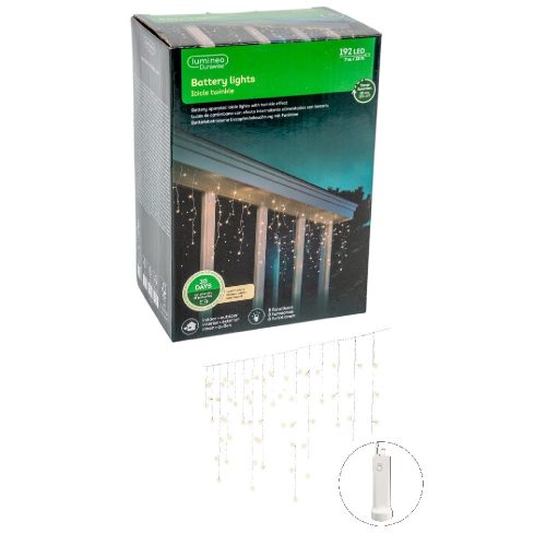 Jégcsap 192 LED-es elemes időzítős programos meleg