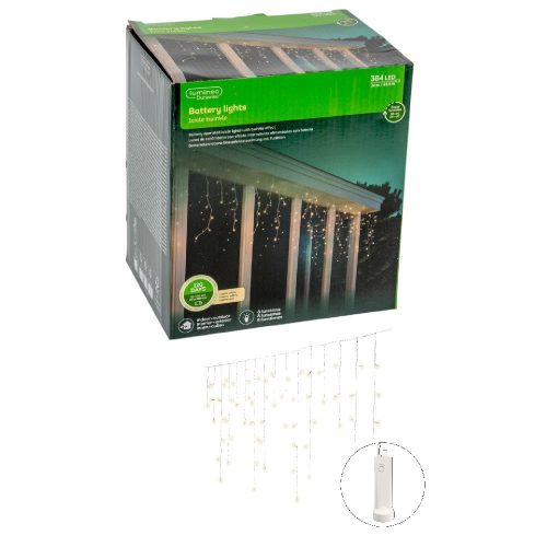 Jégcsap 384 LED-es elemes időzítős programos adaptres meleg